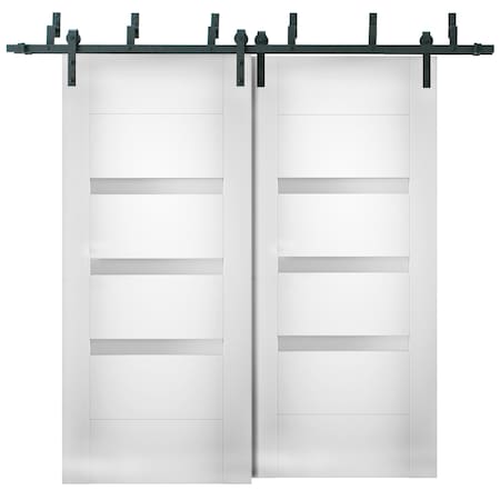Vdomdoors Double French Interior Door, 64" x 96", White SETE6900BBB-WS-5684